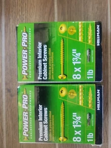 2 HILLMAN POWERPRO PREMIUM INTERIOR CABINET SCREWS 2' & 1 3/4"..............5G - Bild 1 von 3