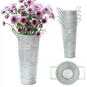 Notakia Galvanized Metal Vases Farmhouse French Flower Bucket Vases for Cut F... - Picture 1 of 9