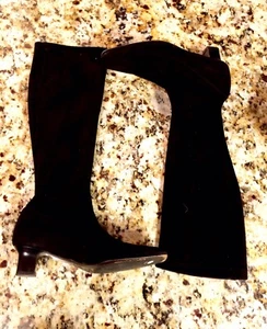 Cole Haan Made In Italy Black Suede Leather Mid-calf women Boots Size 5 1/2 B - Picture 1 of 9