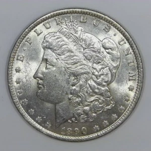 Dólar de plata Morgan 1890 90 % moneda de 1 dólar estadounidense AU/BU d668 - Imagen 1 de 2