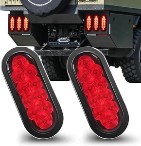 [2 PK.] Camión de luz trasera de remolque de parada/giro ovalado sumergible SEMI6" 10 LED, SEMI - Imagen 1 de 7
