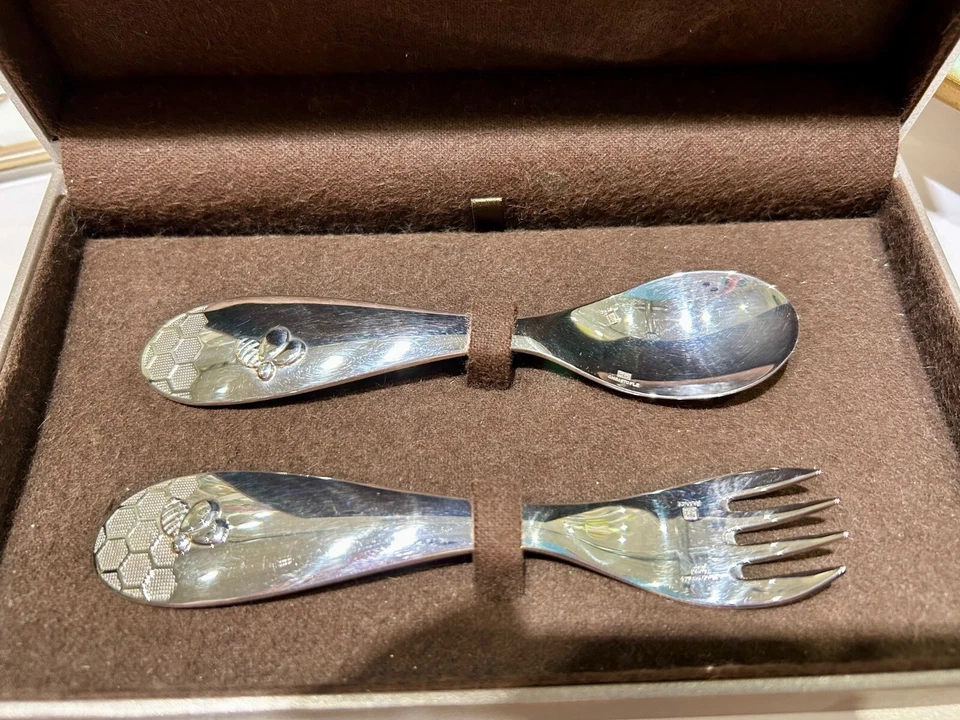 CHRISTOFLE BEEBEE SILVER-PLATED 2-PIECE FLATWARE SET #0082314 BRAND SAVE$