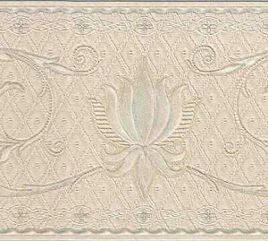 SATIN TEXTURED SCROLL WALLPAPER BORDER - 953B73384 - Picture 1 of 2