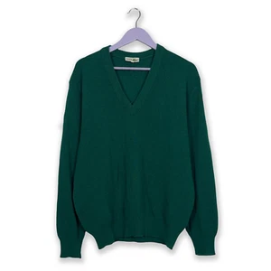 Cardigan Lacoste Vintage 50% lana verde con scollo a V - Taglia 5 uomo - Imagen 1 de 11