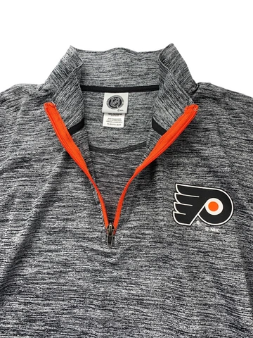 PHILADELPHIA FLYERS Men Adult EXTRA LARGE Gray 1/4 Zip Up Logo Pullover Jacket Cover