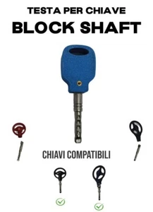 TESTA DI RICAMBIO IMPUGNATURA PER CHIAVE BLOCK SHAFT PLASTICA COLORE BLU v2 - Foto 1 di 4