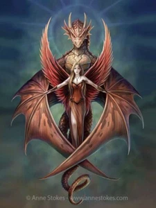ANNE STOKES ART - COPPERWING DRAGON 3D PICTURE PRINT 300mm x 400mm - Picture 1 of 2