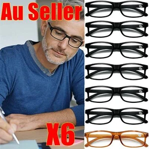 6 Pairs Mens Ladies Wayfarer Frame Magnifying Reading Glasses Nerd Spectacl NW - Picture 1 of 13