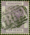 Hong Kong 1880 10c Mauve SG30 Gut Gebraucht