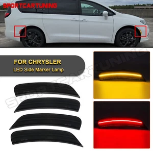 For 2017-22 Chrysler Pacifica Voyager LED Side Marker Light Front Rear Smoke 4PC - Picture 1 of 10