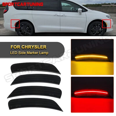 For 2017-22 Chrysler Pacifica Voyager LED Side Marker Light Front Rear Smoke 4PC - Image 1 of 4