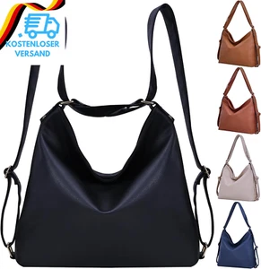 Bestash Damen Rucksack Leder,Handtasche Rucksack Tasche 2 in 1,Einfarbig Elegant - Bild 1 von 12