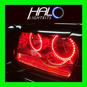 2005-2010 CHRYSLER 300 RED LED LIGHT HEADLIGHT HALO KIT (4 RINGS) by ORACLE - Picture 1 of 6