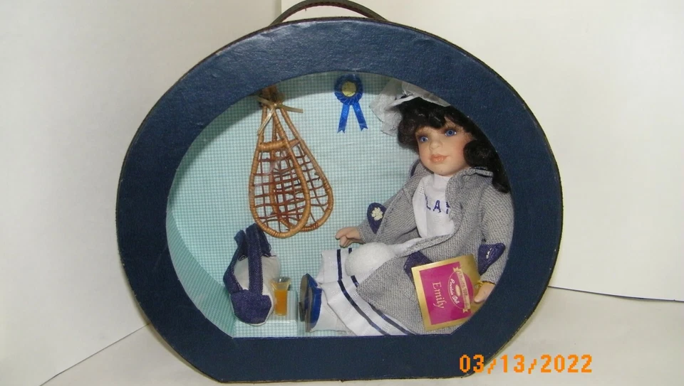 Collectible Memories Genuine Porcelain Doll in Case named Emily VTG - Image 1 of 4