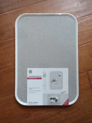 U Brands 11" x 16" Modern Bevel Linen Bulletin Board NEW - Image 1 of 4