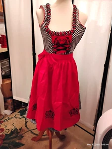 sz 6,NEW! Germany,Trachten,Oktoberfest,Dirndl Dress,3-pc,Black/RED FREE Blouse - Picture 1 of 15