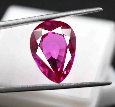 Mejor Pieza 19Ct Certificado Natural Burma Rosado Rubí Rojo Forma Pera Gemas - Imagen 1 de 4