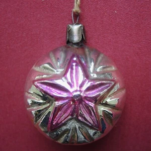 Antiguo adorno de Navidad de la URSS años 60/estrella comunista/gran bombilla de vidrio soviética vintage - Imagen 1 de 4