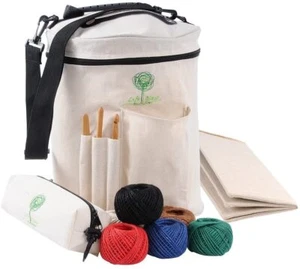 Knitting Bag Yarn Storage Organizer Tote for Carrying Skeins & Knitting Needles - Picture 1 of 5