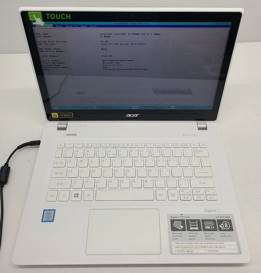 Portátil Acer Aspire V3-372T-5051 Intel i5-6200U 16 GB Ram SIN HD/OS (FL) Foto 1 de 4