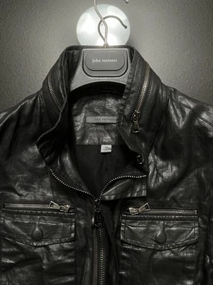 John Varvatos Collection Luxury Jacket  - Coated 100% Linen - Black - Vintage - Image 1 of 4