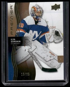 2023-24 Upper Deck Premier #28 Ilya Sorokin Gold #/65 - Imagen 1 de 2
