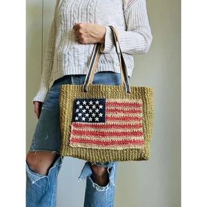 Vintage 90s Americana Wicker Handbag Heritage Look Classic timeless purses - Picture 1 of 10