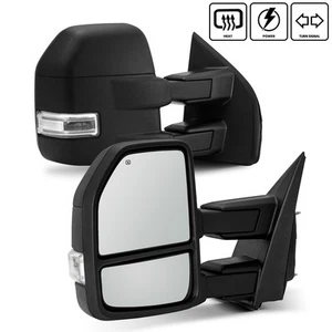 For 15-18 F150 (8 pin) Power/Heated Telescoping LED Signal Black Towing Mirrors - Picture 1 of 9