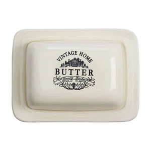 Vintage Home Cream Butter Dish With Lid Storage Tableware Dining Elegant Retro - Picture 1 of 1