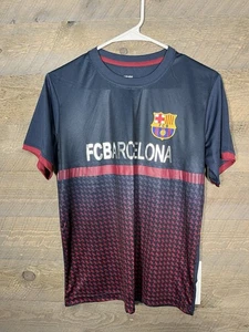 Youth Large Blue Soccer T Shirt FCB Barcelona - Picture 1 of 3