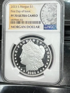 2023-S Morgan Silver Dollar NGC PR70 Ultra Cameo First Day of Issue E218 - Picture 1 of 2