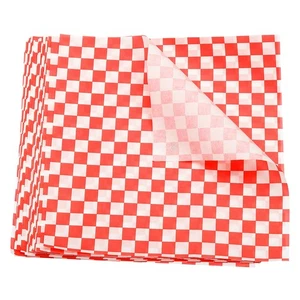 Hojas de papel de cera con patrón cuadrado a cuadros de 10" x 10", rojo 200 un. - Imagen 1 de 7