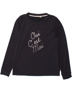 OASIS Womens Oversized Graphic Sweatshirt Jumper UK 10 Small Navy Blue AO13 - Picture 1 of 3