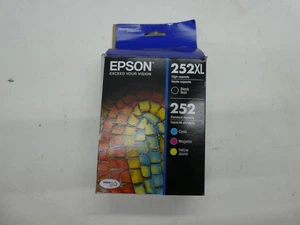 🍀 NEW! Genuine Epson 252XL Black 252 Magenta Yellow Ink Cartridges EXP 12/23 - Picture 1 of 3