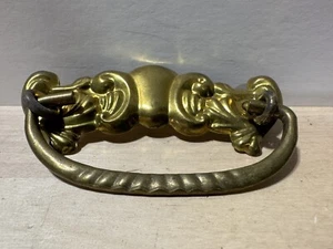 Vintage Brass Backing Brass Handle Drawer Pull - Furniture - Dresser - Cabinet C - Picture 1 of 6