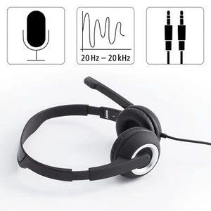 Hama On-Ear Stereo Headset HS-P150 2m Kabel PC Büro Skype Musik Games Homeoffice - Bild 1 von 8