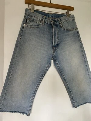 DESIGNER Helmut Lang ‘CUT OFF SHORT LIGHT CLASSIC’ Blue Mid Wash Jorts Sz 25 - Image 1 of 4