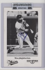 1990 Buffalo Bisons Photos Team Issue Wes Chamberlain CAS Certified Sealed Auto