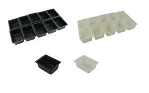 Pack of 10 Plastic Compartment Insert Display Tubs Liquids Paints Jewellery - Picture 1 of 5