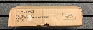 Estia | Vic 45 | Victoria 45 Piece Set Gold Plated Flatware | New | Ships Fast - Picture 1 of 3