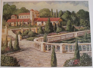 Print "Villa de Espana" Painted By Van Martin Artist 25" X 19" Published - Picture 1 of 1