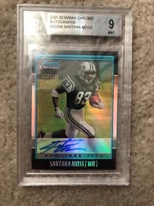 2001 Bowman Chrome Santana Moss Auto RC ONLY 25 Ever Made - Picture 1 of 2