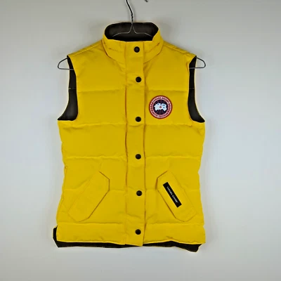 Chaleco para mujer Canada Goose Freestyle amarillo plumón cremallera completa talla 2XS Foto 1 de 4