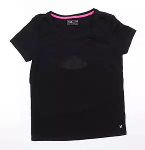 NX Sport Womens Black Polyester Basic T-Shirt Size 8 Round Neck - Open back Semi - Picture 1 of 12