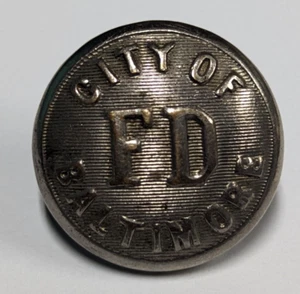 Vintage CITY OF Baltimore MD Fire Department Uniform Coat Button - Picture 1 of 5
