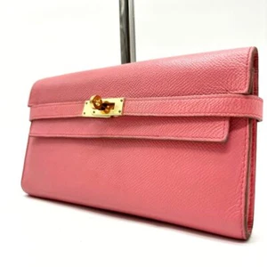 HERMES Kelly Vaux Epsom Geldbörse lang Leder rosa gold gebraucht - Bild 1 von 10