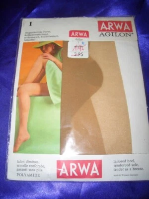 RAR Vintage Arwa Agilon Nylonstrümpfe Feinstrümpfe Gr. I melone Strapsstrümpfe - Bild 1 von 2