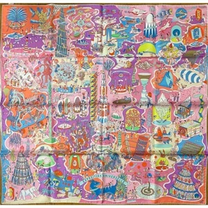 Hermes Scarf Stole Exposition Universelle Multicolor Silk Carre 90 cm 36"NWT - Picture 1 of 2