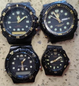 LOT Vintage Casio Diver AQ-100W /AW-304-MRD-201W/LX-82 Not Work For Parts Rear - Picture 1 of 15