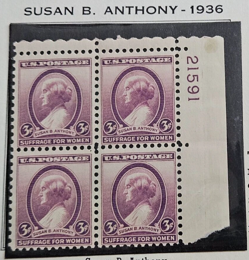US Stamp Sc 784, Susan B Anthony Issue Block of 4, MH VF (412U12) - Image 1 of 1